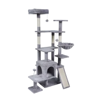 Когтеточка 75x40x152 см, серая, REBEL ANIMALS