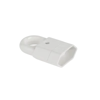 Плоская розетка с ручкой, белая GP2C