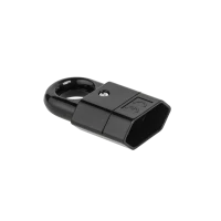 Плоская розетка с ручкой, черная GP2C-2