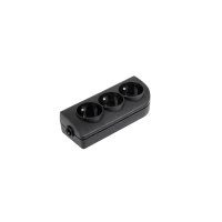 Тройник с заземлением, черный GN-30-2