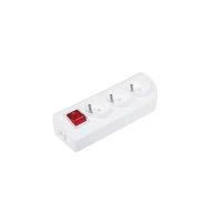 Удлинитель на 3 розетки с заземлением и выключателем, белый GN-30W