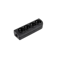 Удлинитель на 4 розетки с заземлением, черный GN-40-2