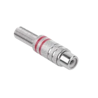 RCA pesa, nikkel, 2 triipu, kaabli jaoks, punane