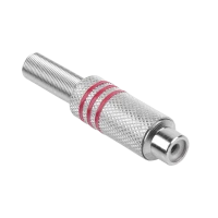 RCA pesa, hõbedane, 3 triipu, kaabli jaoks, punane