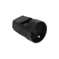 Черная розетка с заземлением G-10-2