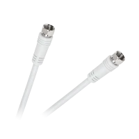F-konnektorist F-konnektorisse kaabel, 1,8 m, valge