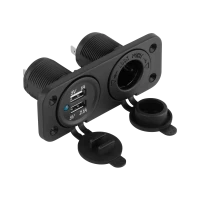 Car charger 2xUSB 3100 mA + cigarette lighter socket for mounting