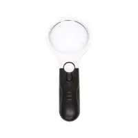 Käeshoitav valgustusega luup Käeshoitav luup LR-4 75mm, 3x 22mm, 45x LED-valgustusega /312774/