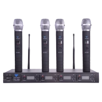 PLL-400 UHF микрофон, 4 канала (4 ручных микрофона)