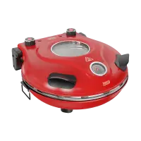 TEESA SUPREME MAX 1800 W pizza oven, 400 degrees, two heating elements, window, red, 35cm