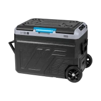 Professionaalne 50L kompressoriga reisikülmik sügavkülmutusfunktsiooniga, DC 12/24 AC 230V, suured rattad ja vastupidav käepide, Bluetooth, akutoite valik