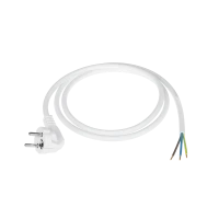 Power cord 3x1.5mm white 3m with angled plug
