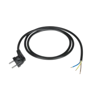 Power cord 3x1.5mm black 1.5m with angled plug
