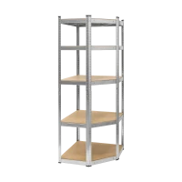 Металлический стеллаж для склада, угловой, 180x40x70, серебристый, Rebel