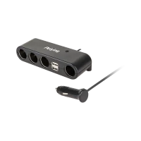 Car Cigarette Lighter Socket Splitter x4 with Cable and USB