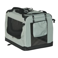 Переноска, складная сумка для транспортировки, размер M 60x42x42 см, серая, REBEL ANIMALS