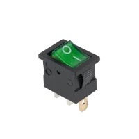 Переключатель MK1011, зеленая подсветка, 15A/12V