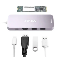 Minix NEO-S2GR USB-C Miniport Adapter with 240Gb Solid State Drive (SSD), HDMI, USB Type-C, 2 x USB3.0