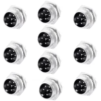 Set of 10 pieces PNI male microphone plug with 6 pins PCB connection