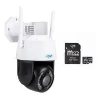 PNI House IP575 5MP WiFi video surveillance camera with IP + PNI 128GB MicroSD memory card with SD adapter
