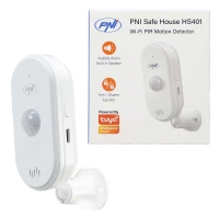 SafeHouse HS401 PIR motion sensor with Wi-Fi, 80dB sound alarm, built-in speaker, 5V USB C power supply