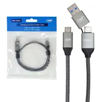 PNI CD600 USB Type-C Type-C 60W andme- ja laadimiskaabel + USB Type-C USB-A adapter, 1m pikkus