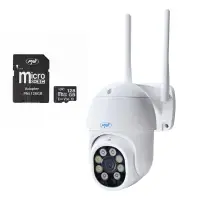 PNI IP840 wireless video surveillance camera, PTZ, 8MP 4K, 128GB WiFi card, micro SD slot