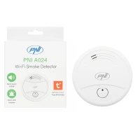 Smoke sensor PNI A024 with Wi-Fi, Tuya Smart app, 9V battery, 85dB, sound and visual alarm