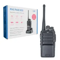 PNI PMR R15 portable radio station, 0.5W, 16 programmable channels, 50 CTCSS, 104 DCS, 1200mAh battery
