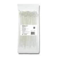 Qoltec Self-locking cable tie 4.8*200mm 100 pcs. Nylon66 UV White