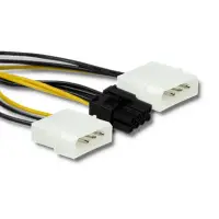 Qoltec Cable adapter 2x MOLEX female/ PCI-E 8pin 15cm
