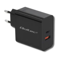 Qoltec Charger 63W 5-20V 1.5-3A USB type C PD USB QC 3.0 Black