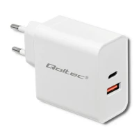 Qoltec Charger 63W 5-20V 1.5-3A USB type C PD USB QC 3.0 White