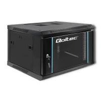 Qoltec RACK Cabinet 19" 6U 600 x 370 x 600 Tempered doors Hanging Steel case Lock Black