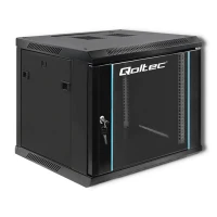 Qoltec RACK Cabinet 19" 9U 600 x 500 x 600 Tempered doors Hanging Steel case Lock Black