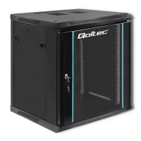 Qoltec RACK Cabinet 19 " 12U 600 x 635 x 600 Tempered doors Hanging Steel case Lock Black