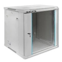 Qoltec RACK Cabinet 19" 12U 600 x 635 x 450 Tempered doors Hanging Steel case Lock Grey