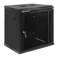 Qoltec RACK Cabinet 19" 12U 600 x 635 x 450 Perforated doors Hanging Steel case Lock Black