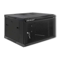 Qoltec RACK 19" Cabinet 6U 600 x 370 x 600 Perforated doors Hanging Steel case Lock Black