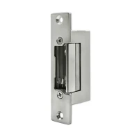 Qoltec Electric strike With lock and memory + mounting plate 12V Stainless steel