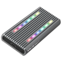 Qoltec Enclosure for drive M.2 SSD SATA NVMe RGB LED USB-C 4TB