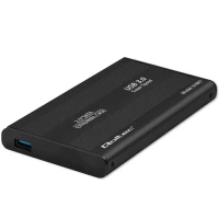 Qoltec Aluminium External Hard Drive Case HDD SSD 2.5'' SATA3 USB 3.0 Black
