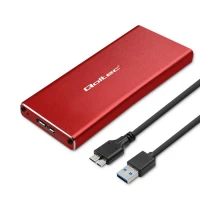 Qoltec Aluminium Enclosure M.2 SSD drive SATA NGFF USB 3.0 Super speed 5Gb/s 2TB Red
