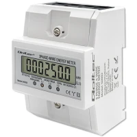 Qoltec Three-phase electronic meter DIN rail energy consumption meter 400V 100A LCD 4P