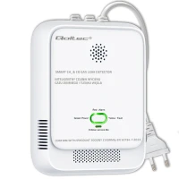 Qoltec Certified wireless Gas Leak (CH4) and Carbon monoxide (CO) detector alarm 85dB LED