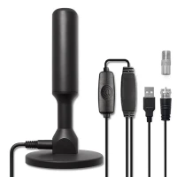 Qoltec Indoor DVB-T2 TV antenna with signal amplifier and magnetic base 4K 28dBi 5m