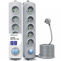 Qoltec Surge protector 5 sockets 3m Grey