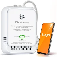 Qoltec Certified 2in1 natural gas and carbon monoxide (CO) leak detector CH4 CO NG Tuya Wi-Fi 85dB alarm LED