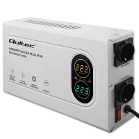 Qoltec Automatic Voltage Stabilizer AVR 2000VA 1200W Compact Toroidal transformer