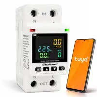 Qoltec Single-phase electronic wattmeter energy consumption meter DIN35 Remote control Measurement history Wi-Fi TUYA Smart life